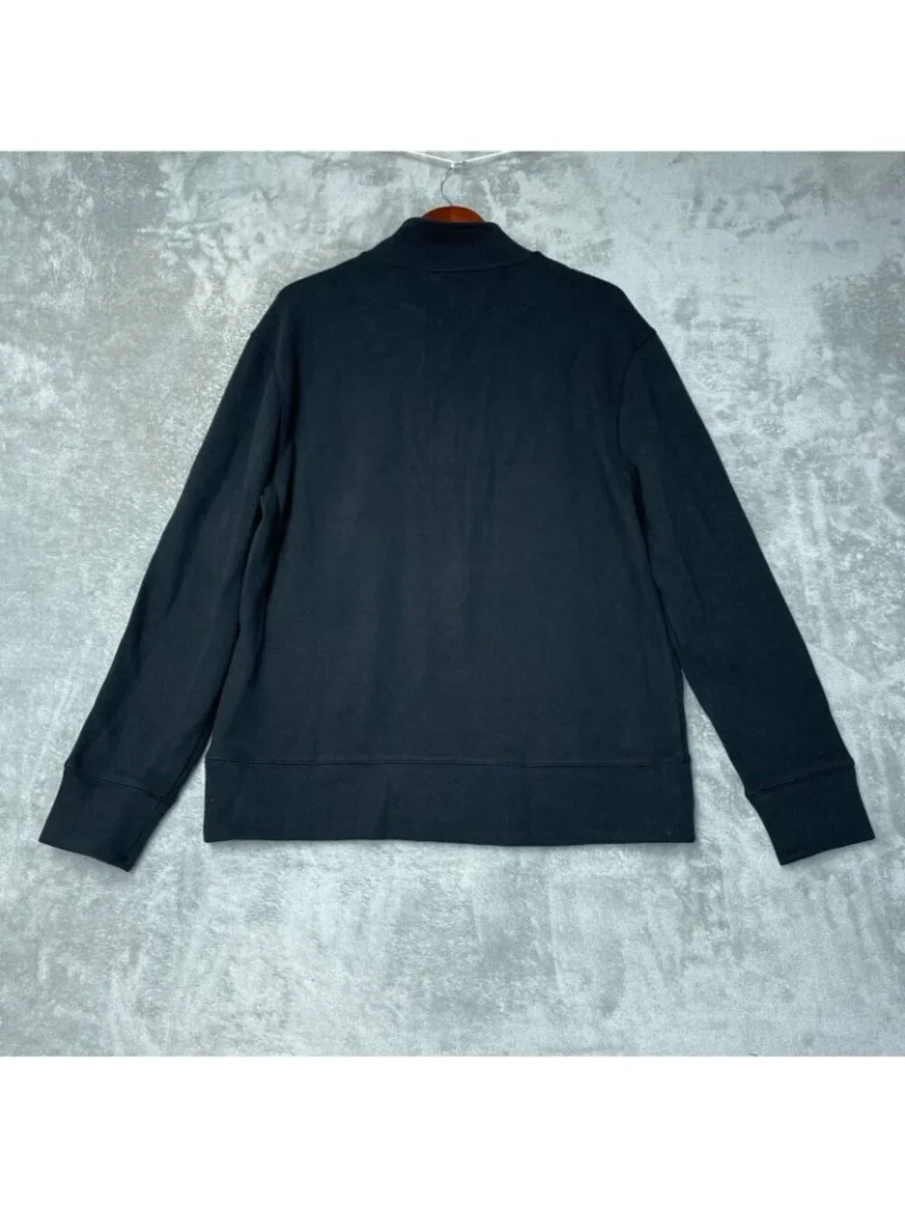 Banana Republic Men's L Black Half-Zip Pullover Polo Sweatshirt e1306